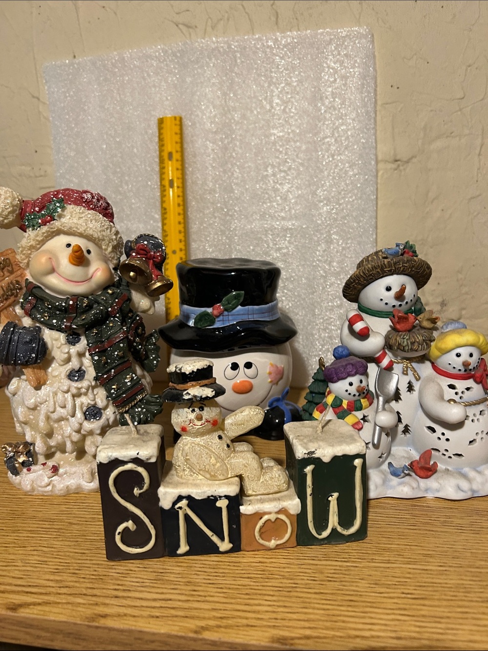 Holiday Snowman Block Décor - White, Green, Black